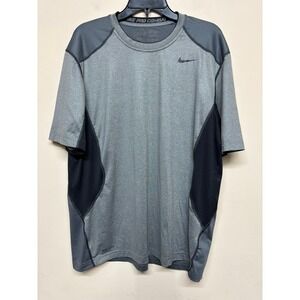 Nike Pro Combat Dri-Fit Compression Shirt Gray Black Mens XL Athletic Training